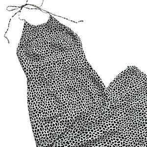 Custom Sz 2/4 Oscar Design Black White Prom Homecoming Formal Maxi Halter Dress